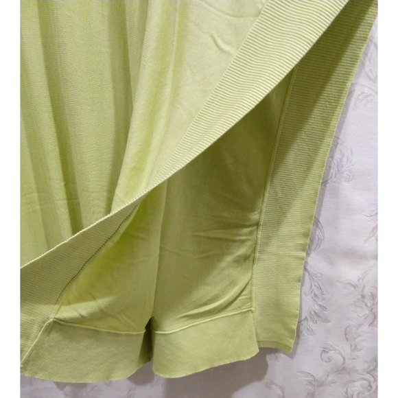 Vintage Y2K Cold Shoulder Poncho Sweater 3X Lime Green Jewel Neck Boho Bright - Picture 3 of 4